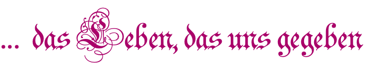 ... &nbsp;das Leben, das uns gegeben